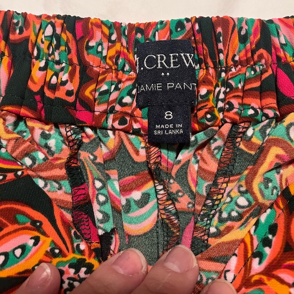 Women’s J.Crew High Waist Jamie Pant Floral Print Size 8 Ankle With Pockets - Picture 7 of 11